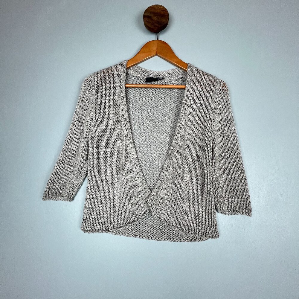 Eileen Fisher Gray Open Knit Cardigan Small